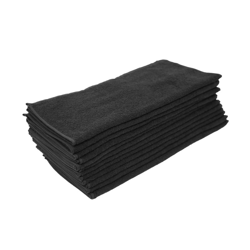 Toalhas Pretas BBHair 100% algodão 50 x 83 cm Générik Pacote de 12