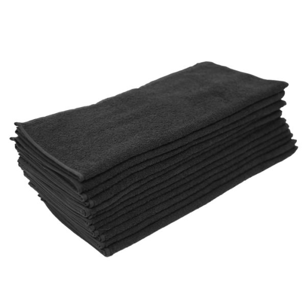 Toalhas Pretas BBHair 100% algodão 50 x 83 cm Générik Pacote de 12 Toalhas Pretas BBHair 100% algodão 50 x 83 cm Générik Pacote de 12