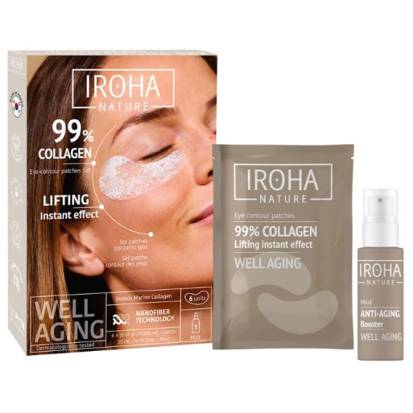 Patchs contour des yeux lifting instantané Collagen x6 + Brume Activatrice Iroha Patchs contour des yeux lifting instantané Collagen x6 + Brume Activatrice Iroha