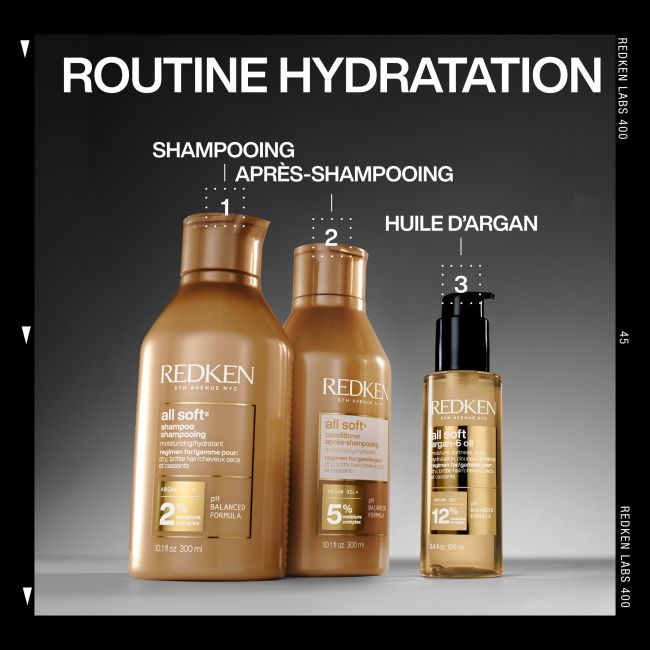 Trio nourrissant cheveux secs All Soft Redken 