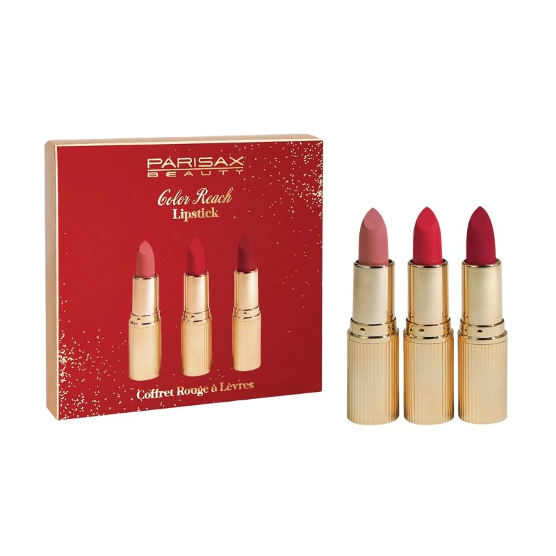 Coffret maquillage 3 rouges à lèvres Parisax