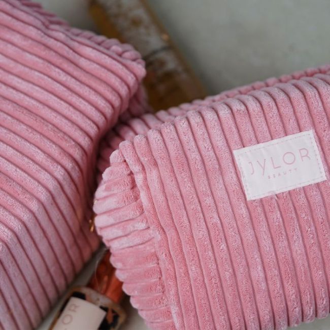 Trousse de toilette velours côtelé rose Jylor