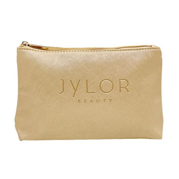 Trousse de toilette simili cuir doré