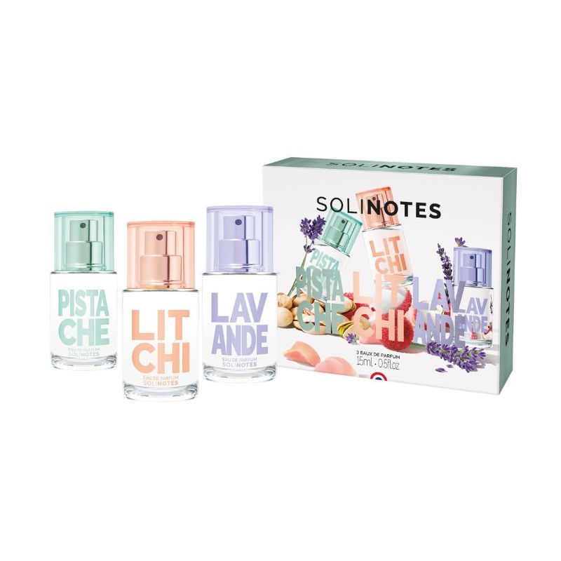Coffret Trio Pistache, Litchi, Lavande Solinotes 15ml