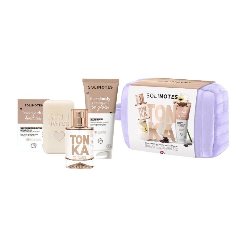 Trousse Tonka Eau de Parfum 50ml + savon 100g + laits corps 200ml Solinotes