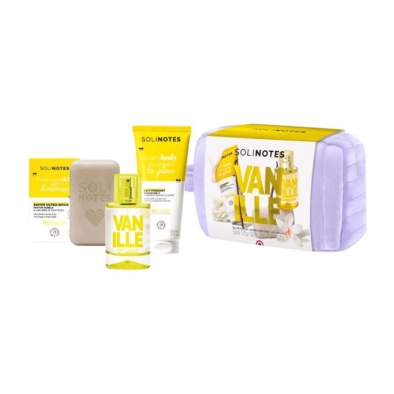 Trousse Vanille Eau de Parfum 50ml + savon 100g + laits corps 200ml Solinotes