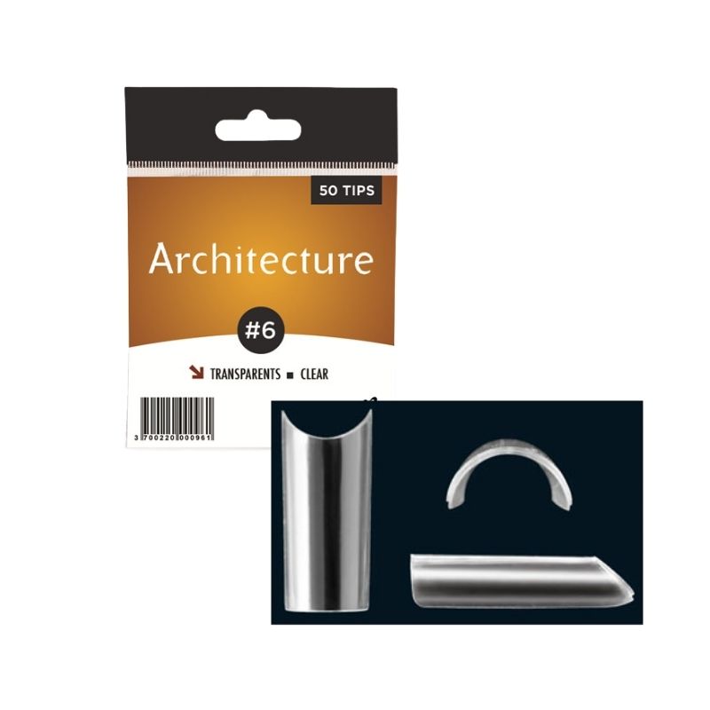 Capsules taille 6 architecture transparentes Beautynails 50 tips