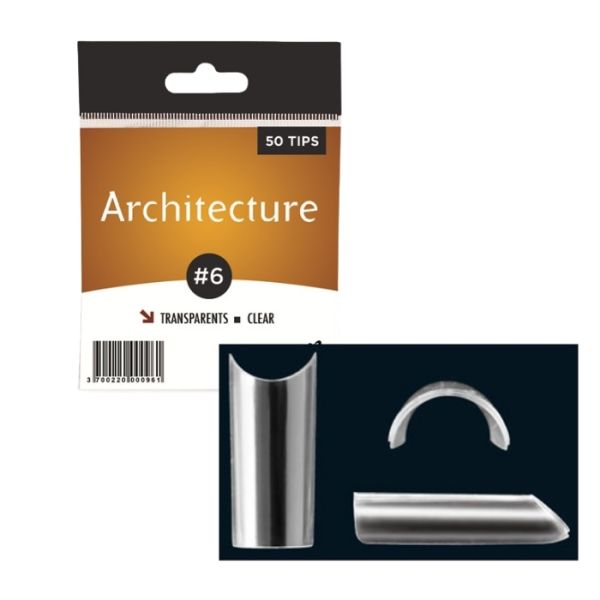 Capsules taille 6 architecture transparentes Beautynails 50 tips