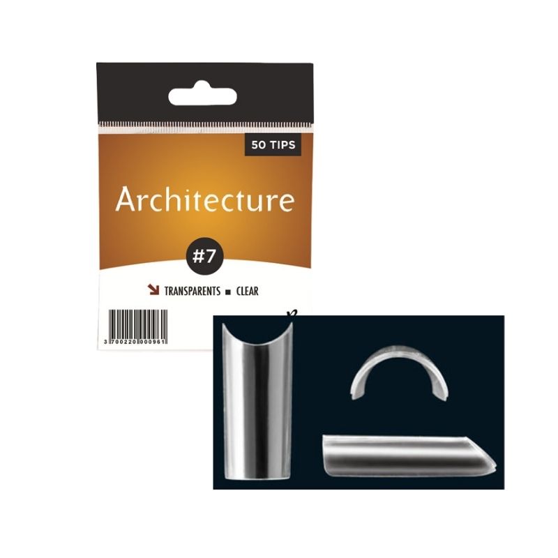 Capsules taille 7 architecture transparentes Beautynails 50 tips