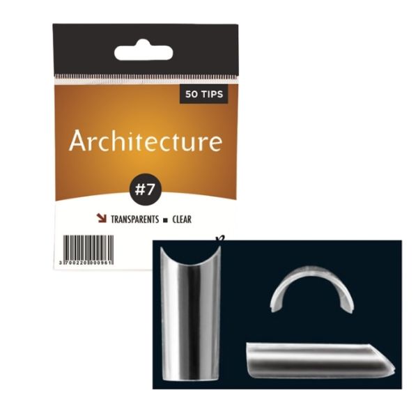 Capsules taille 7 architecture transparentes Beautynails 50 tips