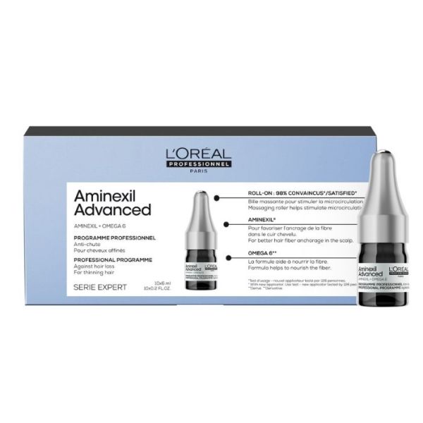 Programa anti-queda Aminexil Advanced L'Oréal Professionnel 10x6ml Programa anti-queda Aminexil Advanced L'Oréal Professionnel 10x6ml