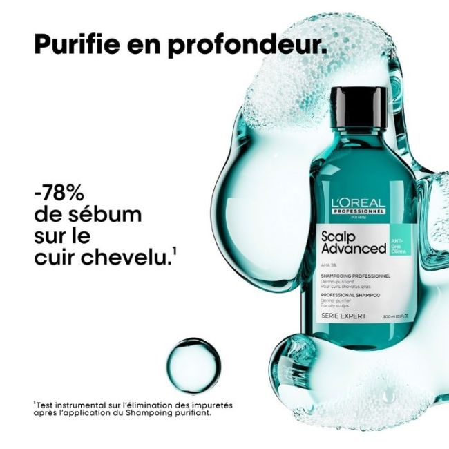 Champô purificante para cabelos oleosos Scalp Advanced L'Oréal Professionnel 300ML