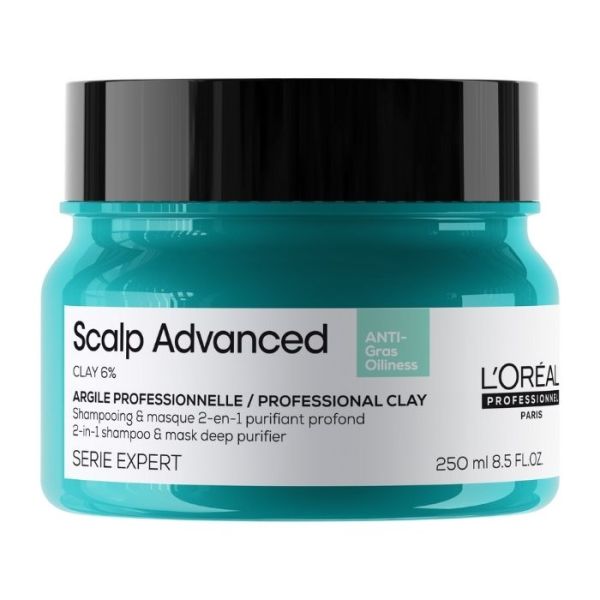 Argile purifiante 2-en-1 cheveux gras Scalp Advanced L'Oréal Professionnel 250ML Argile purifiante 2-en-1 cheveux gras Scalp Advanced L'Oréal Professionnel 250ML