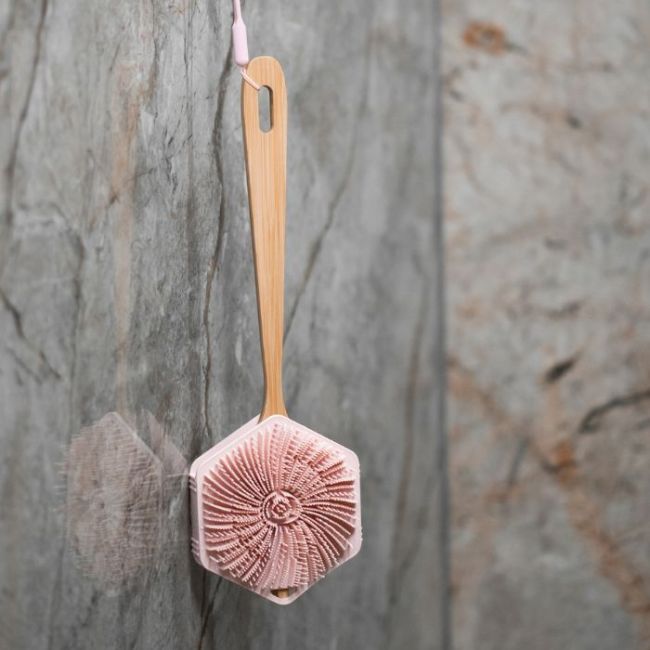 Brosse silicone 3-en-1 lavage & massage corps, cuir chevelu et dos Bubble Burst Glov