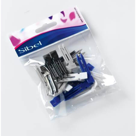 Zakje met 20 plastic klemmen.