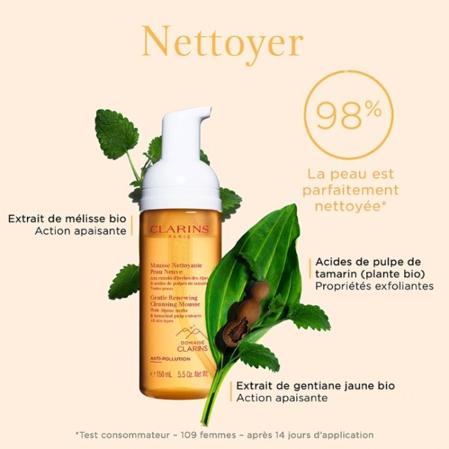 Mousse Nettoyante Visage​ Peau Neuve Clarins 150ml