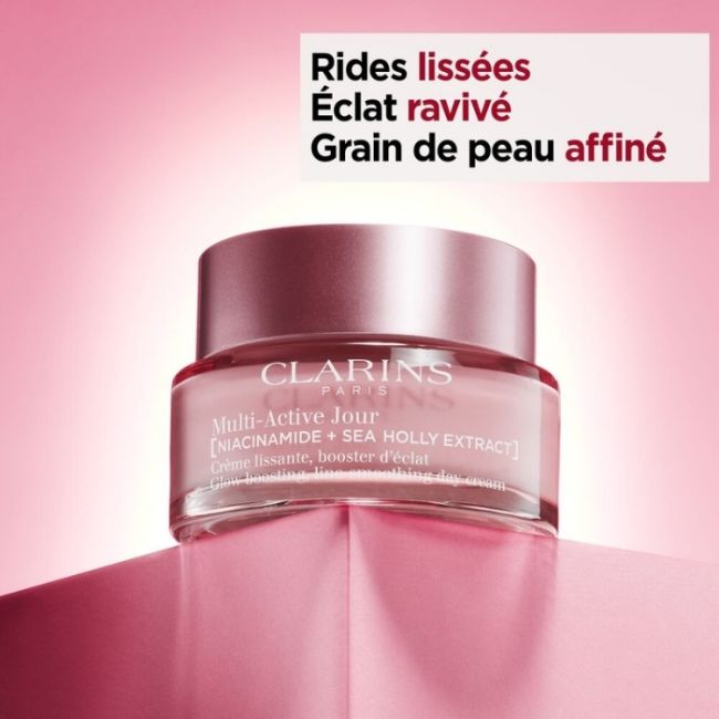 Crème lissante Booster d'éclat à la Niacinamide Multi-Active jour Clarins 50ml