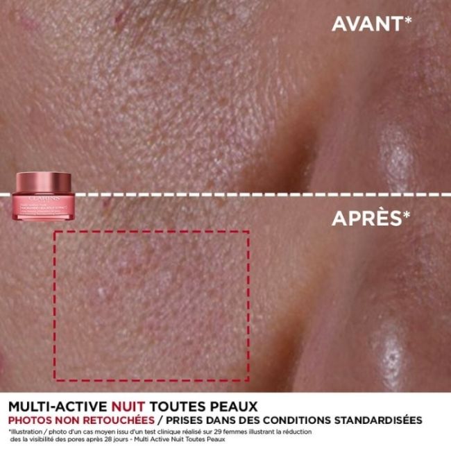 Crème Lissante Rénovatrice de peau à la Niacinamide Multi-Active Nuit Clarins 50ml