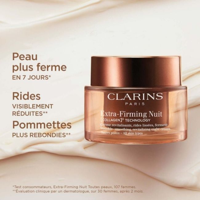 Crème revitalisante anti-rides fermeté au Collagen Extra-Firming Nuit Clarins 50ml