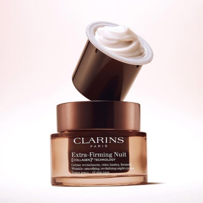 Recharge crème revitalisante anti-rides fermeté au Collagen Extra-Firming Nuit Clarins 50ml