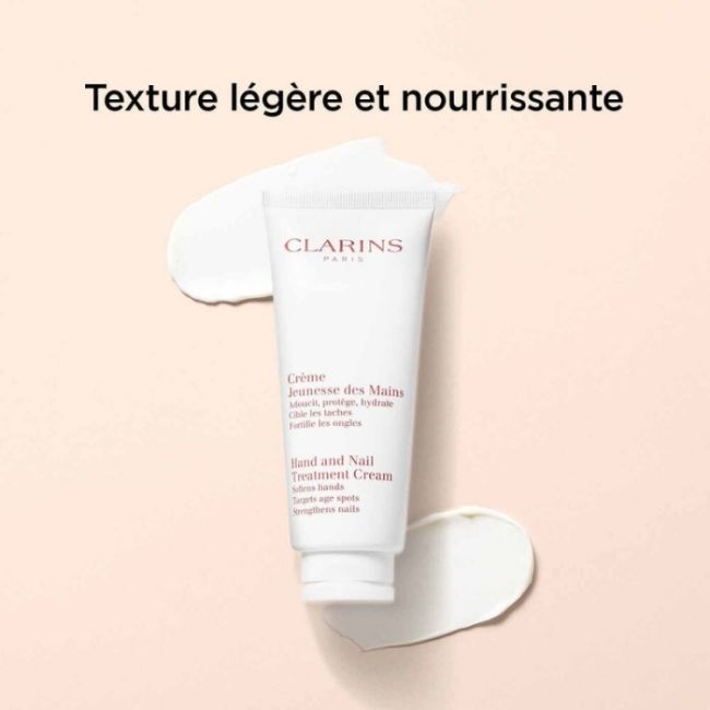 Crème Jeunesse Des Mains Clarins 100ml in het Nederlands is: Crème Jeunesse voor de Handen Clarins 100ml.