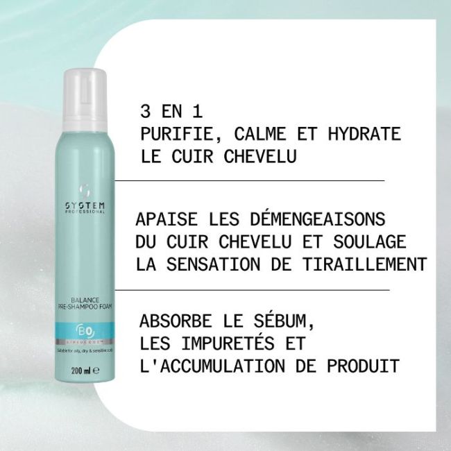 Pré shampooing mousse B0 Balance System Professional 200ML