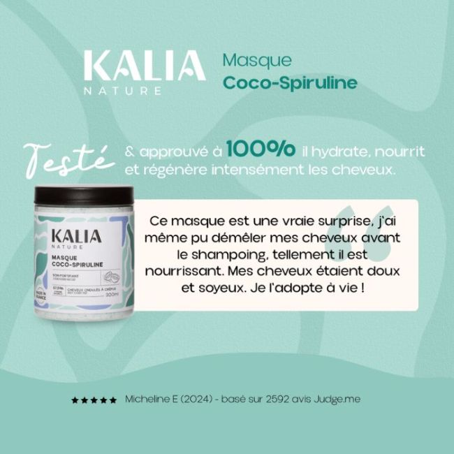 Masque fortifiant coco spiruline Kalia Nature 300ML