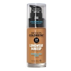 Base de maquilhagem hidratante 24 horas nº330 tom bronzeado natural para pele seca Colorstay da REVLON.