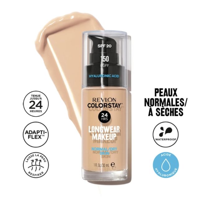 Hydraterende foundation 24H in kleur n°250 beige fris Colorstay voor de droge huid van REVLON.