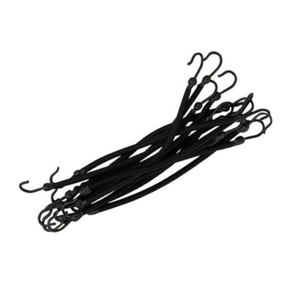 Bag of 12 Black Elastic Hooks