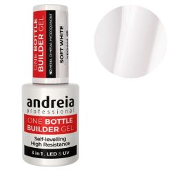 Gel de construction 3-en-1 One Bottle Soft White Andreia 14ml