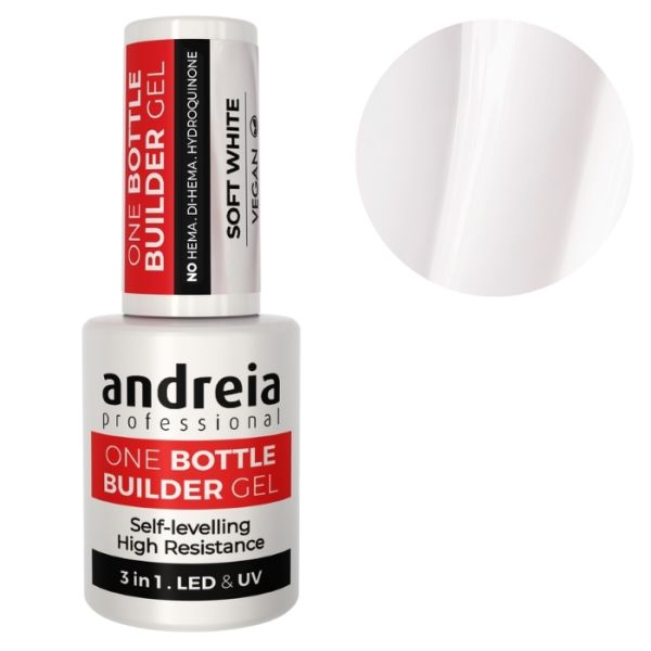 Gel de construction 3-en-1 One Bottle Soft White Andreia 14ml