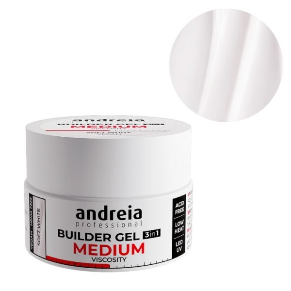 Gel de construction viscosité medium Soft White Andreia 22Gr