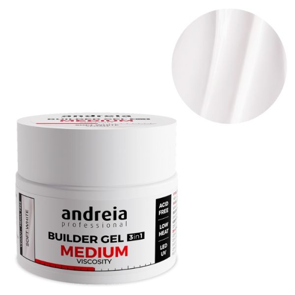 Gel de construction viscosité medium Soft White Andreia 44Gr