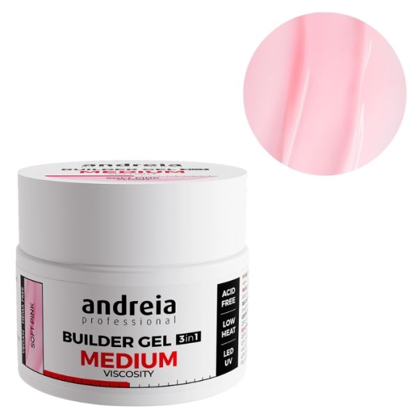 Gel de construction viscosité medium Soft Pink Andreia 44Gr