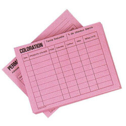 Paquete de 50 tarjetas técnicas rosadas.