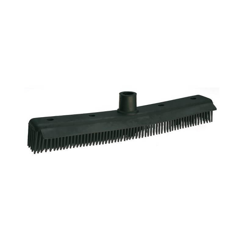 Rubber brush with scraper