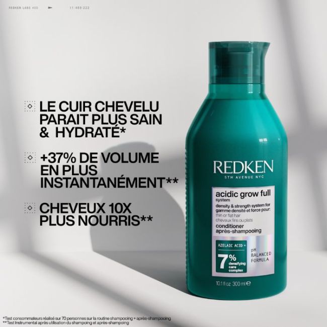 Après-shampooing densité cheveux fins 3min Acidic Grow Full System Redken 300ML