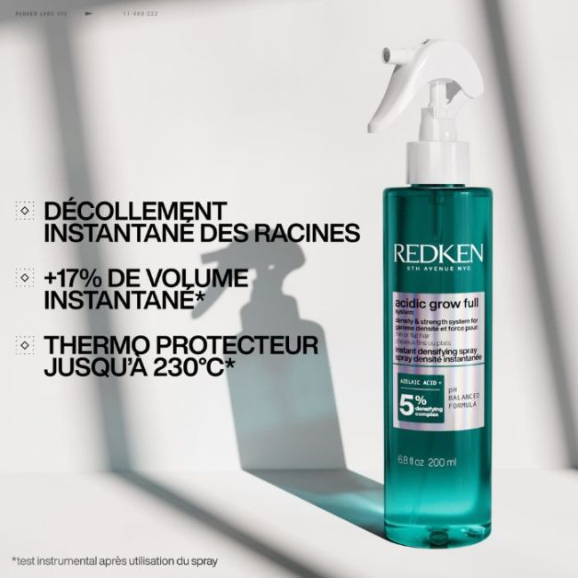 Spray densité et volume instantanné cheveux fins Acidic Grow Full System Redken 190ML