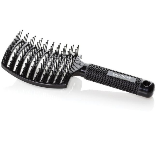 Cepillo plano SalonPro negro - Desenredo y brushing fáciles.