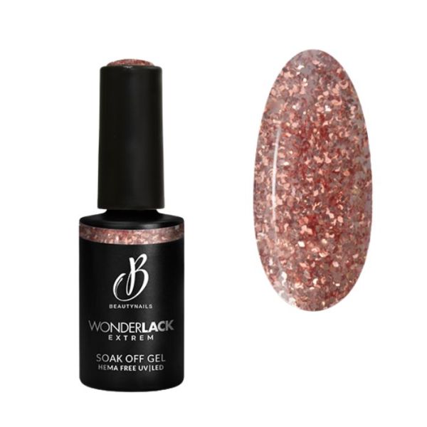Semi permanent Wonderlack Hema Free heavy glitter rose gold Beautynails 8ML