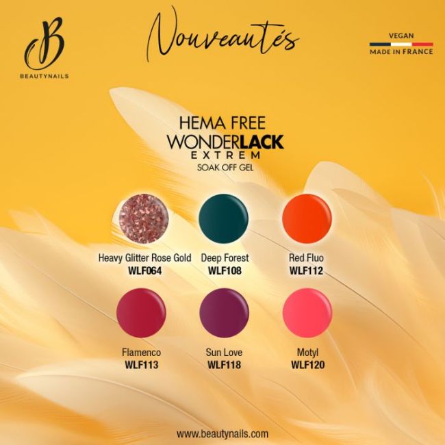 Semi permanent Wonderlack Hema Free heavy glitter rose gold Beautynails 8ML
