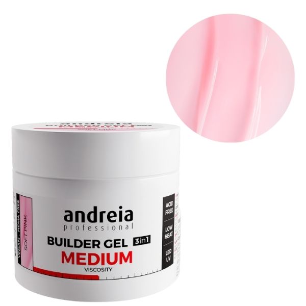 Medium viscosity construction gel Soft Pink Andreia 200g