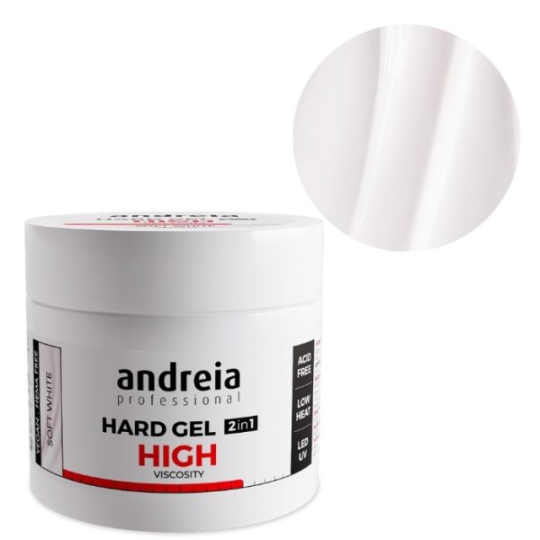 Gel de construção de alta viscosidade Soft White Andreia 200g