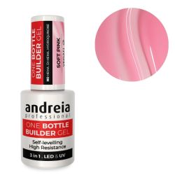 Gel de construction 3-en-1 One Bottle Gel Soft Pink Andreia 14ml