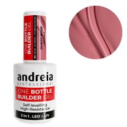 Gel de construcción 3-en-1 One Bottle Gel de baja viscosidad Dusty Rose Andreia 14ml