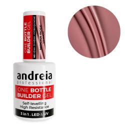 Gel de construcción 3-en-1 One Bottle Gel de baja viscosidad Mocha Rose Andreia 14ml