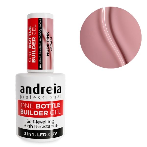 3-in-1 Aufbaugel One Bottle Gel niedrige Viskosität Nude Pink Andreia 14ml