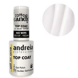 Top Coat Tudo Em Um Algodão Doce 01 Branco Leitoso Andreia 10,5ml