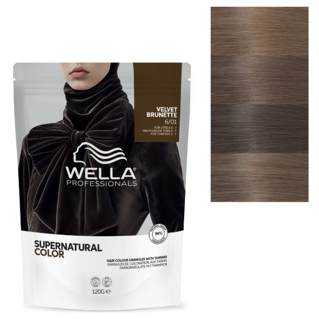 Coloração natural Supernatural Color Louro Escuro Natural Acinzentado 6/01 Wella 120g